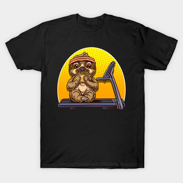 Sloth Gym Taco Lovers T-Shirt by thingsandthings